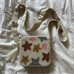 Beaded square cross body purse